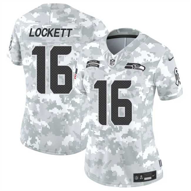 Womens Seattle Seahawks #16 Tyler Lockett 2024 F.U.S.E Arctic Camo Salute To Service Limited Stitched Jersey Dzhi